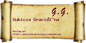 Gubicza Graciána névjegykártya